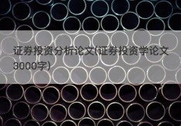 证券投资分析论文(证券投资学论文3000字)
