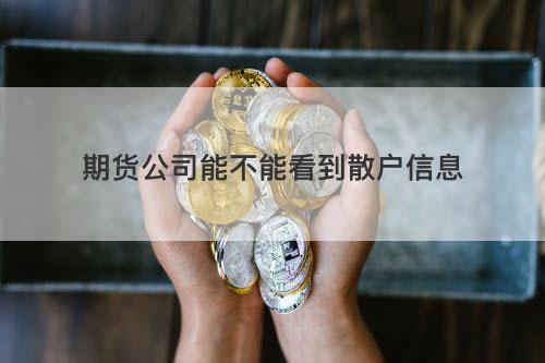期货公司能不能看到散户信息 期货公司能不能看到散户信息