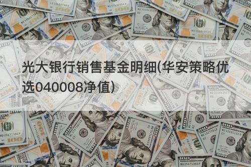 光大银行销售基金明细(华安策略优选040008净值) 光大银行销售基金明细(华安策略优选040008净值)